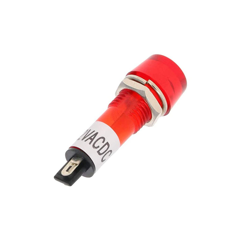 [Australia - AusPower] - Aicosineg Red 12V 0.39" Hole Diameter Indicator Light Flush Panel Mount 1.57" Length for Electrical Control Panel 15Pcs 