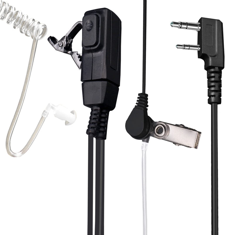 [Australia - AusPower] - kicmatdm intercom Headset Headset Telephone Headset Cord General high-end in-Ear Catheter Headset Cord, Suitable for Most 3.5mm Two-Hole Interface intercoms, Black with Microphone, one Set 