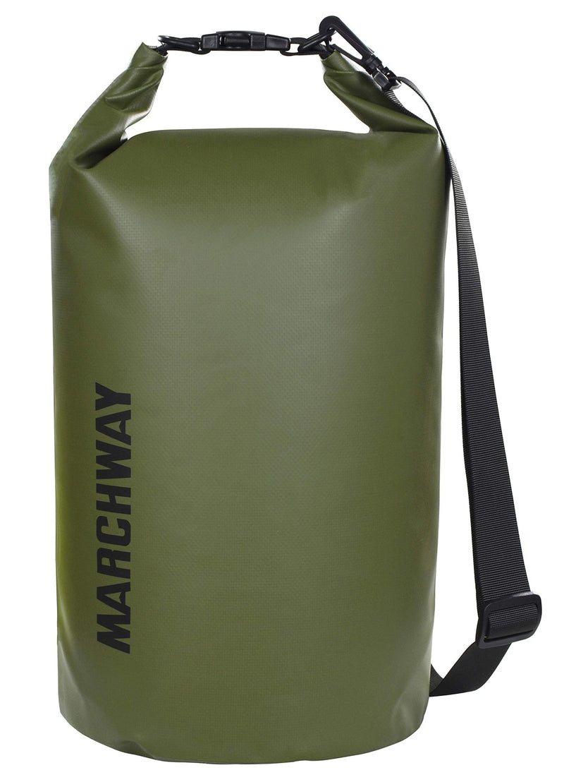 [Australia - AusPower] - MARCHWAY Floating Waterproof Dry Bag 5L/10L/20L/30L/40L, Roll Top Sack Keeps Gear Dry for Kayaking, Rafting, Boating, Swimming, Camping, Hiking, Beach, Fishing Army Green 