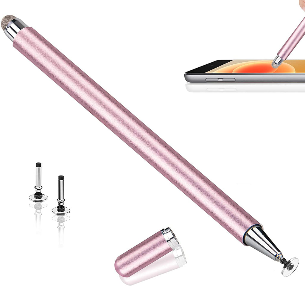 [Australia - AusPower] - Stylus Pens for Touch Screens, Stylus Pen for iPad, Universal Touch Tablet Pencil with Magnetic Cap 3 Spare Tips for iPhone/iPad Pro/Mini/Air/Android/Microsoft Surface and Tablet Devices (Pink) pink 