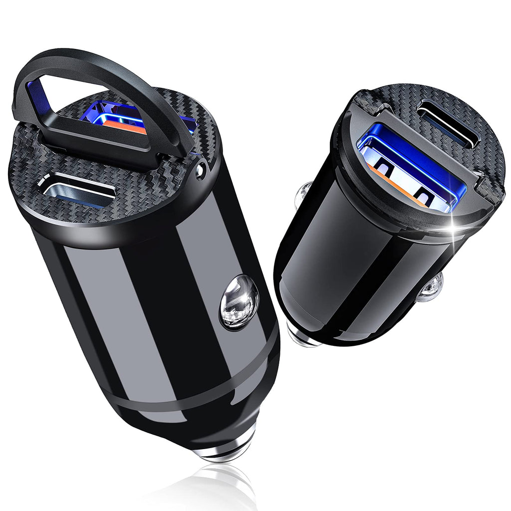 [Australia - AusPower] - [2-Packs] Electop USB C Car Charger, Smallest Cigarette Lighter USB Charger Adapter 30W PD & 30W QC3.0 4.8A Dual Port Fast Car Charger Adapter Flush Fit Compatible with iPhone 12 iPad MacBook Samsung 