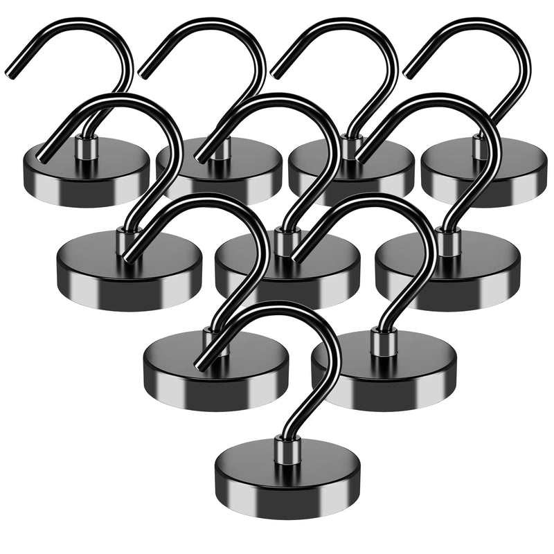 [Australia - AusPower] - 110LBS Strong Magnetic Hooks Heavy Duty, Magnets with Hooks, Magnet Hooks for Hanging, Magnetic Hook for Curtain, Home, Kitchen, Workplace (10 Pack) 110LBS-10pack 
