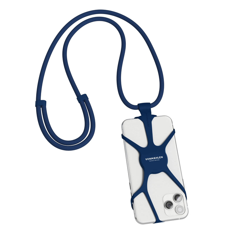 [Australia - AusPower] - Vonmählen Infinity Mobile Phone Chain Universal Case with Detachable Neckstrap - Compatible with Any Mobile Phone and Smartphone - Elegant Mobile Phone Lanyard Strap Made of Nylon & Silicone - Blue 