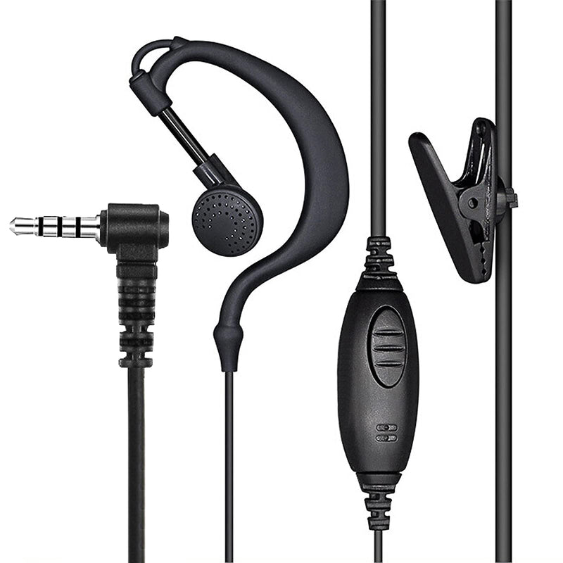 [Australia - AusPower] - kicmatdm Two-Way Radio Headset Cable Headset Telephone intercom talkback Headset Cable Universal high-end Ear-Hook Small Ear Cable Black 