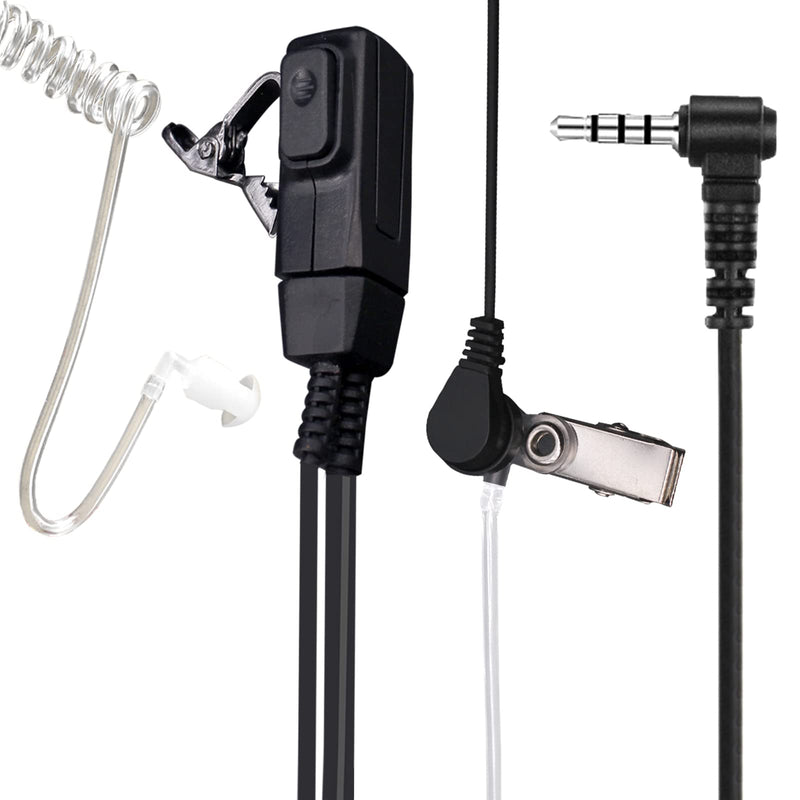 [Australia - AusPower] - Kicmatdm walkie-Talkie Headphone Cable is Compatible with Most 3.5mm Single-Hole Interface Models Such as Yaesu Linktone. Suitable for Services in The Security Industry. Black 