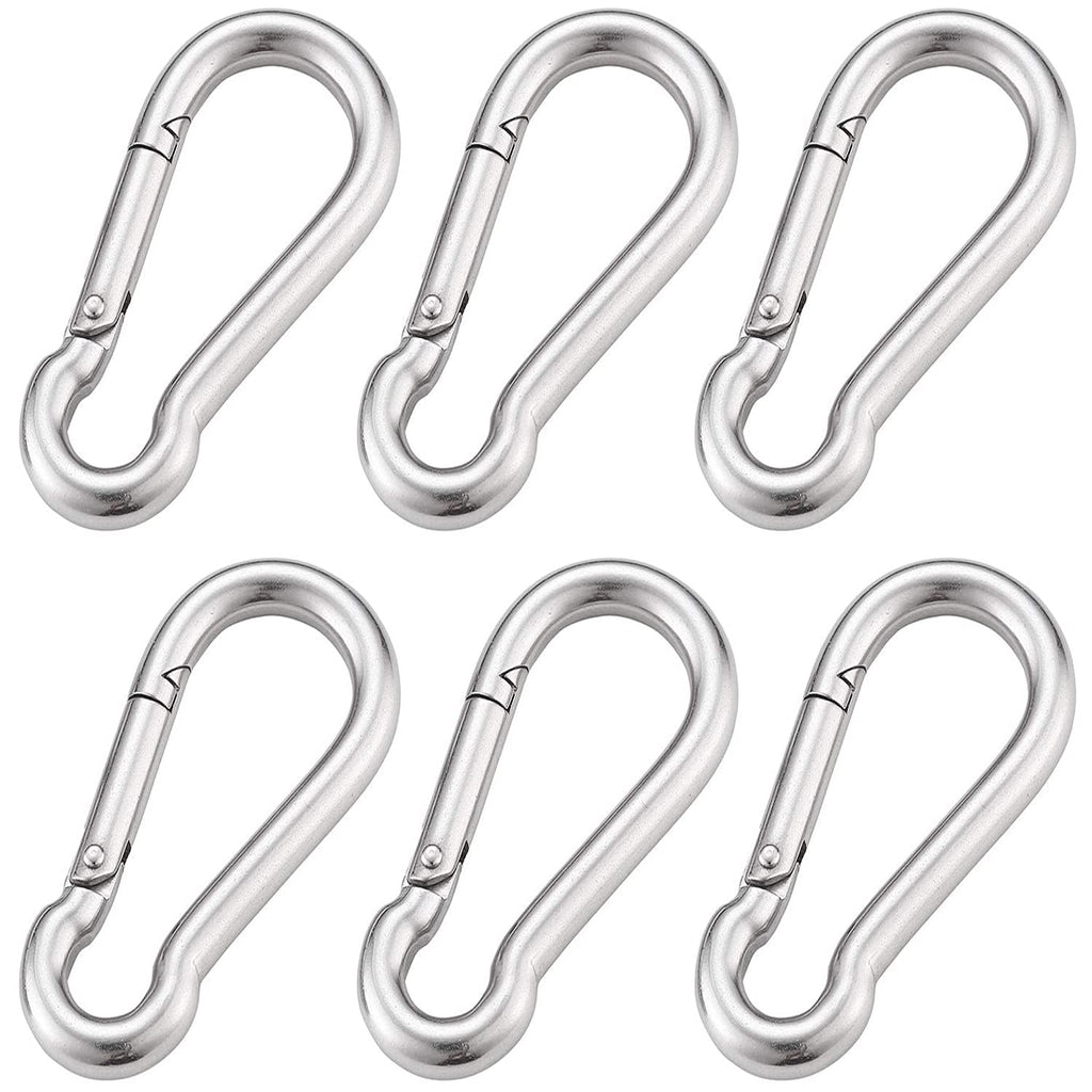 [Australia - AusPower] - 2.3 Inch Spring Snap Hook 304 Stainless Steel Quick Link Lock Fastner Hook 6 Pcs 