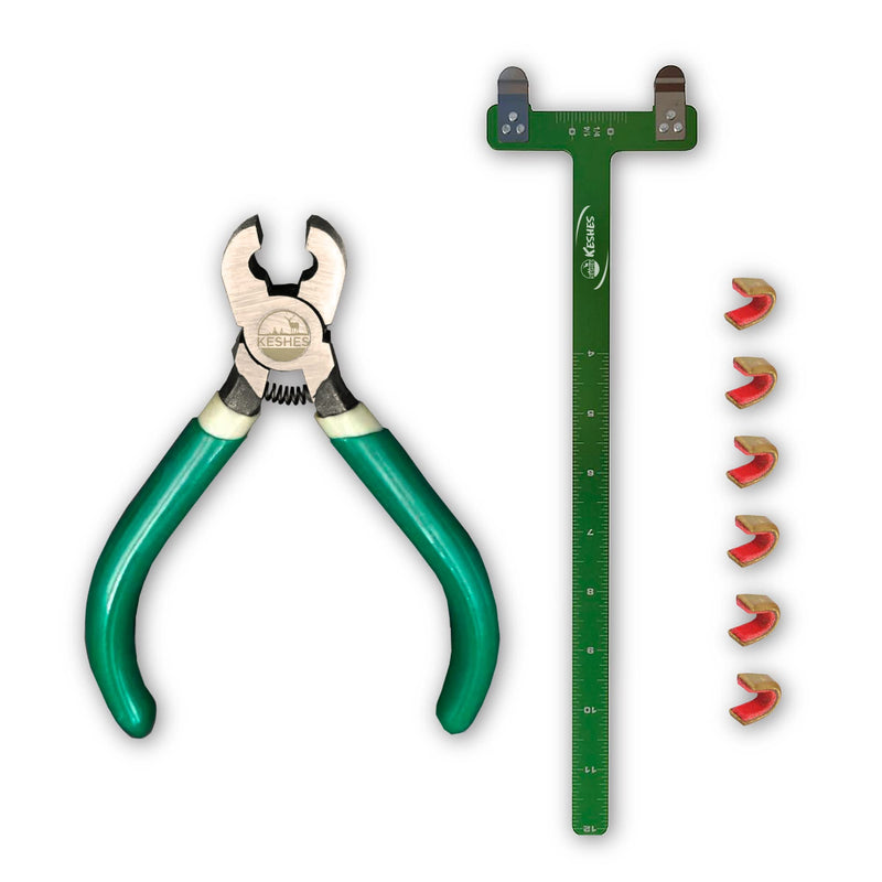 [Australia - AusPower] - Bow String Nocking Points Set – T Square Ruler with Plier for Recurve and Compound Bowstring Accessories - Brass Nocks Point Bow Tuning Kit (T-sq, Plier, 6 nocks Set) 