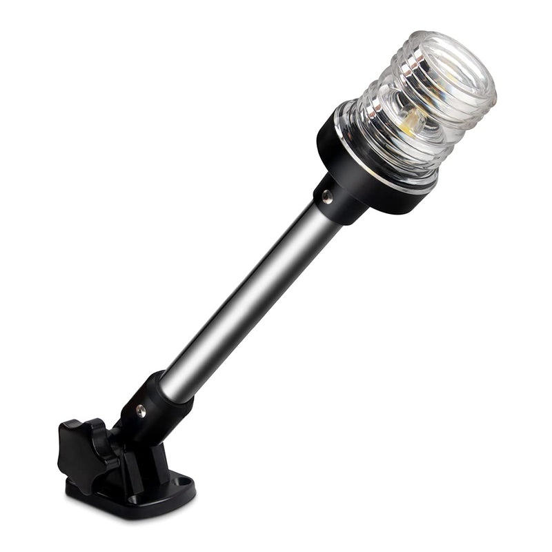 [Australia - AusPower] - Obcursco 12 Inches Led Anchor Navigation Lights, White Fold Down Boat Stern Light, 3 NM Visibility Marine All Round Lights for Pontoon and Fishing Boats 