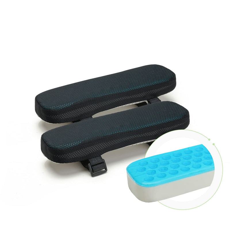[Australia - AusPower] - LargeLeaf Chair Armrest Cooling Gel Cushions Elbow Pillow Pressure Relief Office Chair Gaming Chair armrest with Memory Foam armrest Pads 2-Piece Set of Chair 