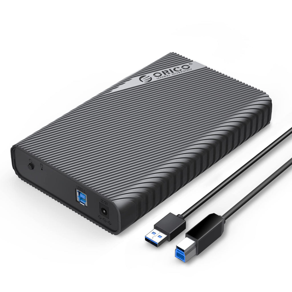 [Australia - AusPower] - ORICO 3.5 Hard Drive Enclosure USB 3.0 to SATA III Tool-Free External Hard Drive Enclosure for 2.5/3.5inch HDD/SSD Up to 18TB Support UASP-3521U3 BK-1 