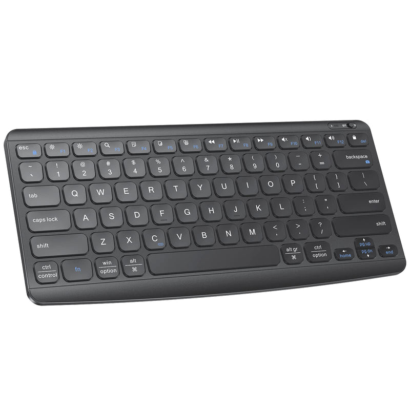 [Australia - AusPower] - OMOTON Bluetooth Keyboard for Mac/iPad/Windows/Android, Rechargeable Small Keyboard for iPad Pro/Air/Mini,iPhone, MacBook Pro/Air and All Bluetooth Enabled Windows/Android PC Tablet black 