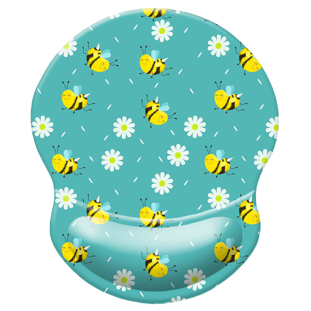 [Australia - AusPower] - BOTRINUO Wrist Mouse Pad, Ergonomic Mouse Pad with Wrist Rest Support, Gaming Mouse Pad with Lycra Cloth, Wrist Rest Pad for Computer, Laptop, Home, Office (Cute Bee) Cute Bee 
