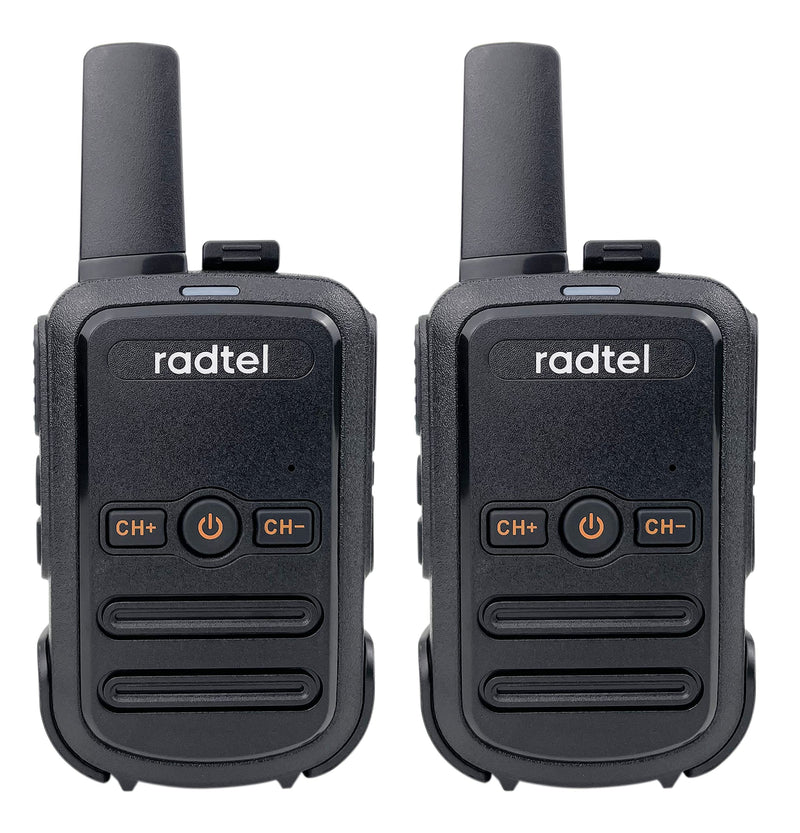 [Australia - AusPower] - Radtel RT12 Walkie Talkies for Adults Rechargeable 2 Pack, Long Range Handheld FRS Two Way Radio 16CH Handsfree VOX for Camping Hiking (Black) Black 