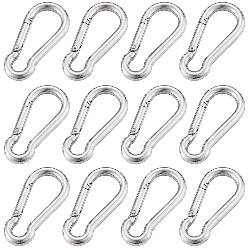 [Australia - AusPower] - 1.5 Inch Spring Snap Hook 304 Stainless Steel Quick Link Lock Fastner Hook 12 Pcs 