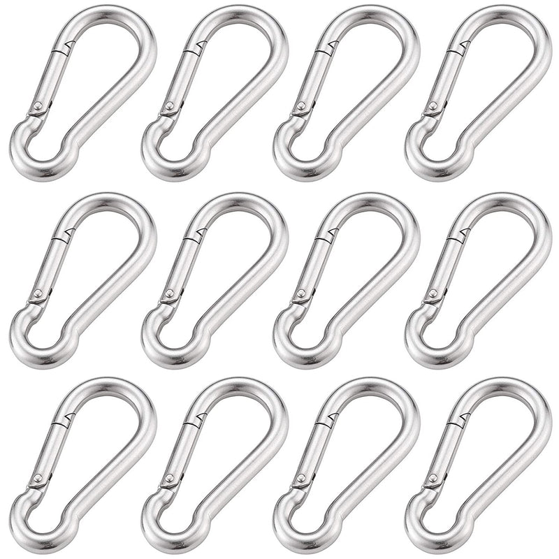 [Australia - AusPower] - 1.5 Inch Spring Snap Hook 304 Stainless Steel Quick Link Lock Fastner Hook 12 Pcs 