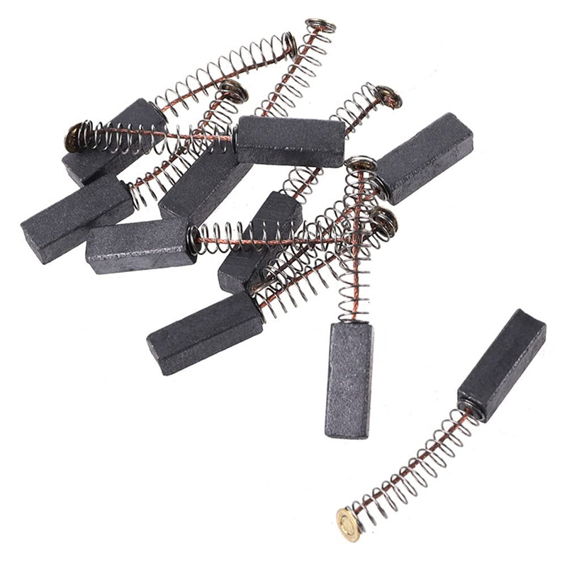 [Australia - AusPower] - TOPPROS 10 Pcs Carbon Brushes with wire leads and brush springs attached 19mm x 7 mm x 6 mm for Generic Electric Motor 