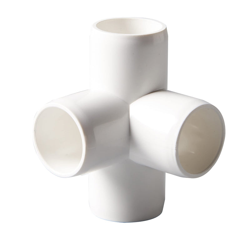 [Australia - AusPower] - Rainbow Dream 4-Way 3/4 Inch PVC Elbow Corner Tee Fittings, 4 Way PVC Pipe Fitting Connectors - Build Heavy Duty Furniture Grade for 3/4 inch PVC Pipe - 8 Pack, White 