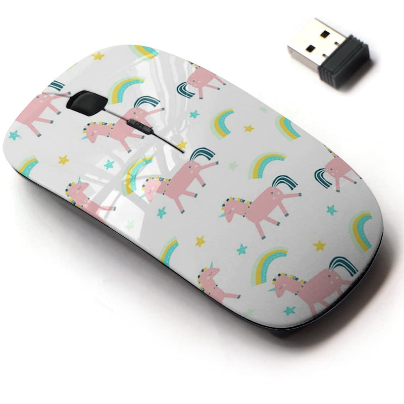 [Australia - AusPower] - 2.4G Wireless Mouse with Cute Pattern Design for All Laptops and Desktops with Nano Receiver - Fashion Kids Print Magic Unicorn 