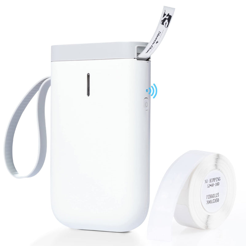 [Australia - AusPower] - D11 Label Maker Portable Mini, Benecharm Handheld Bluetooth Label Printer Small Cute, Jar and Bottle Sticker Printer (White) White 