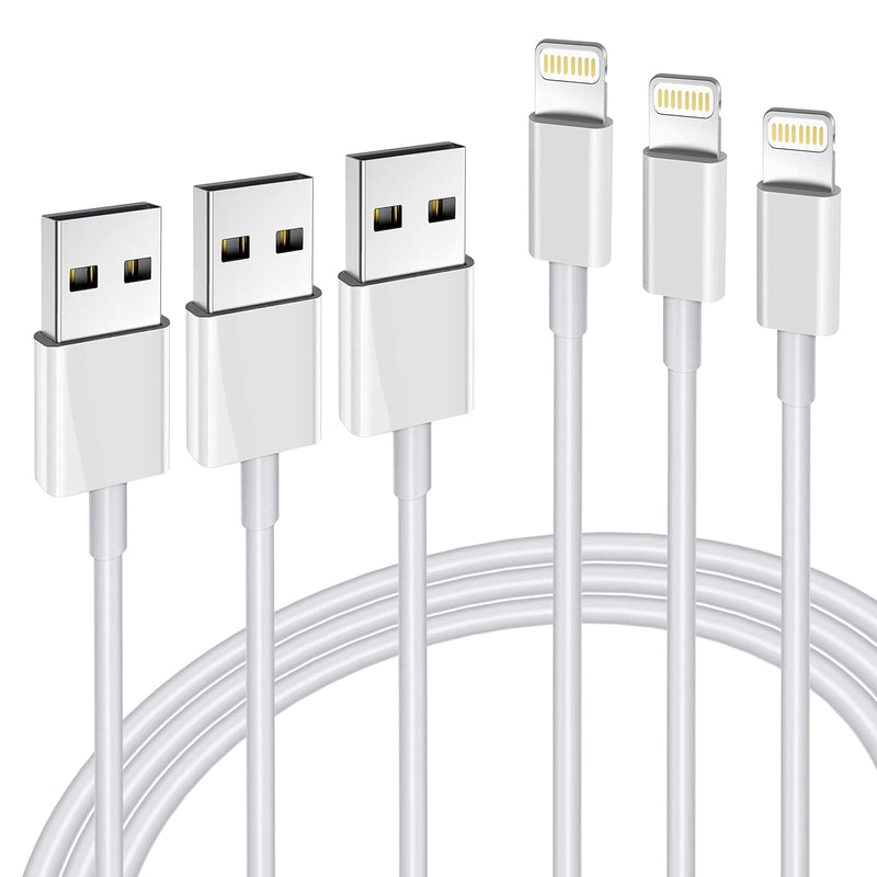 [Australia - AusPower] - iPhone Charger 3Pack Apple MFi Certified Apple Charger 6FT, Lightning Cable 6FT Compatible with iPhone 12 Mini Pro Max SE 11 Xs Max XR X 8 7 6 Plus 5S iPad Pro Airpods 3 Pack 6FT 
