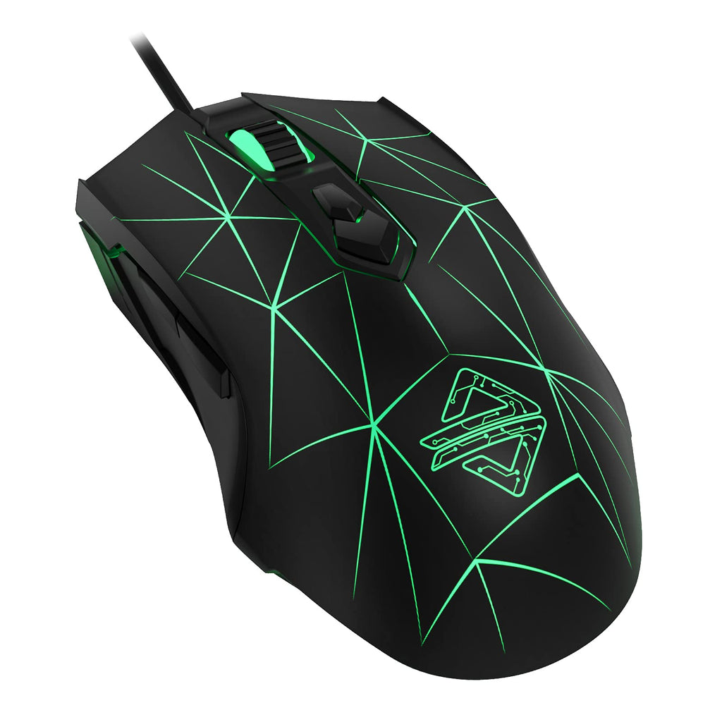 [Australia - AusPower] - Xooec Gaming Mouse, Wired Computer Gaming Mice with 7 Levels Adjustable DPI up to 2500, 7 Color LED Backlight, 8 Programmed Buttons PC Gaming Mice for Windows Laptop Gamer 