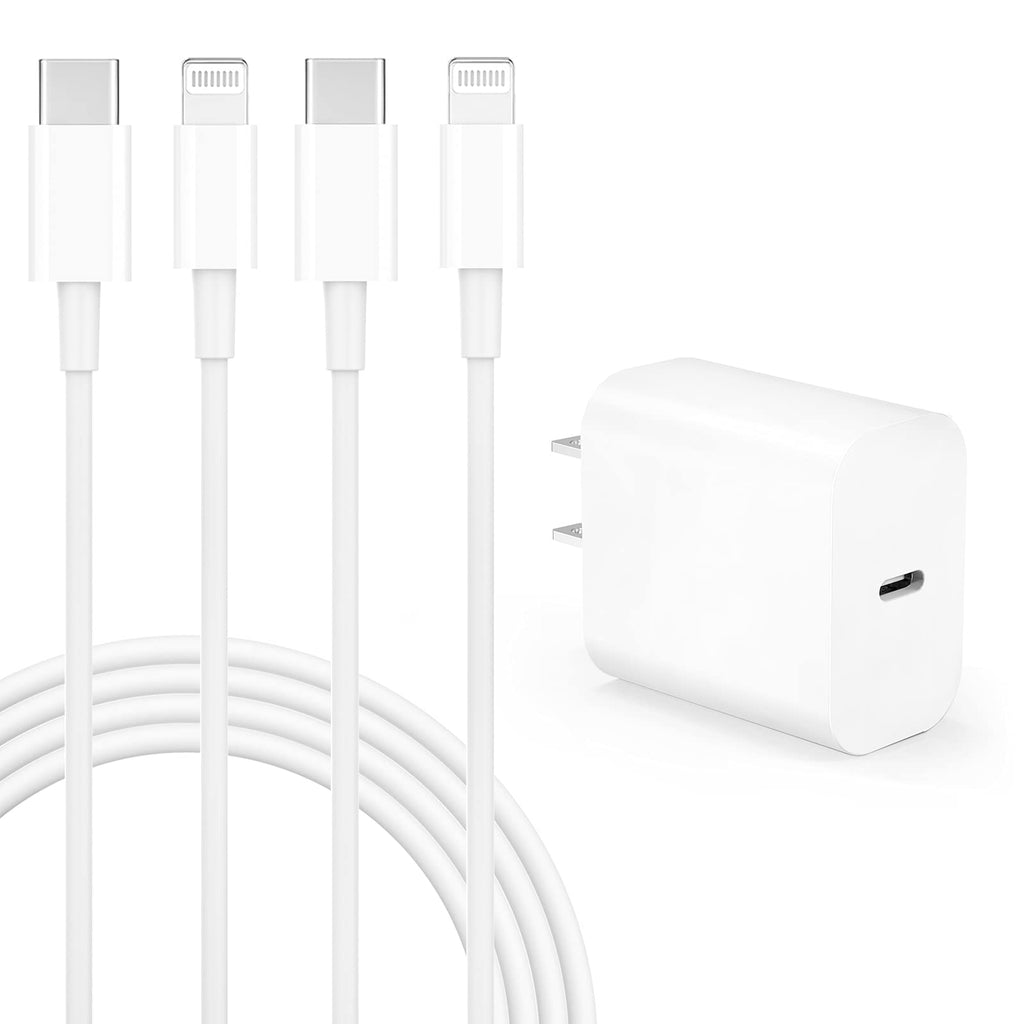 [Australia - AusPower] - iPhone Charger, Amoner 20W PD USB C Wall Charger Adapter iPhone Fast Charger Block with 2 Pack MFi Certified 3FT C to Lightning Cable for iPhone 13/12/12mini/12Pro/12ProMax/11/XR/XS/SE and More white-03 