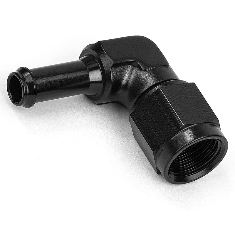 [Australia - AusPower] - mesome Female AN6 To 3/8" 3/8 inch 9.52mm Barb 90 Degree Swivel Hose Fitting Aluminum Hose Barb Fuel Line Adapter Black Anodized (6AN to 5/16, Black) 6AN to 5/16 