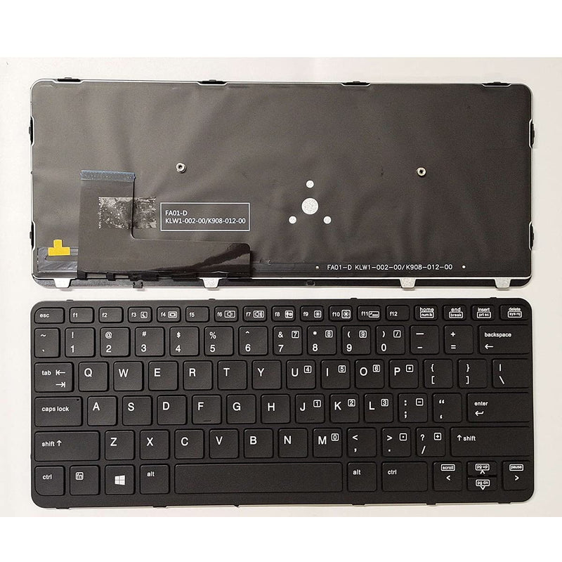 [Australia - AusPower] - LXDDP Laptop Replacement US Layout Backlit Keyboard for HP EliteBook 720 G1 720 G2 725 G2 820 G1 820 G2 Black Frame（Without Pointer） 