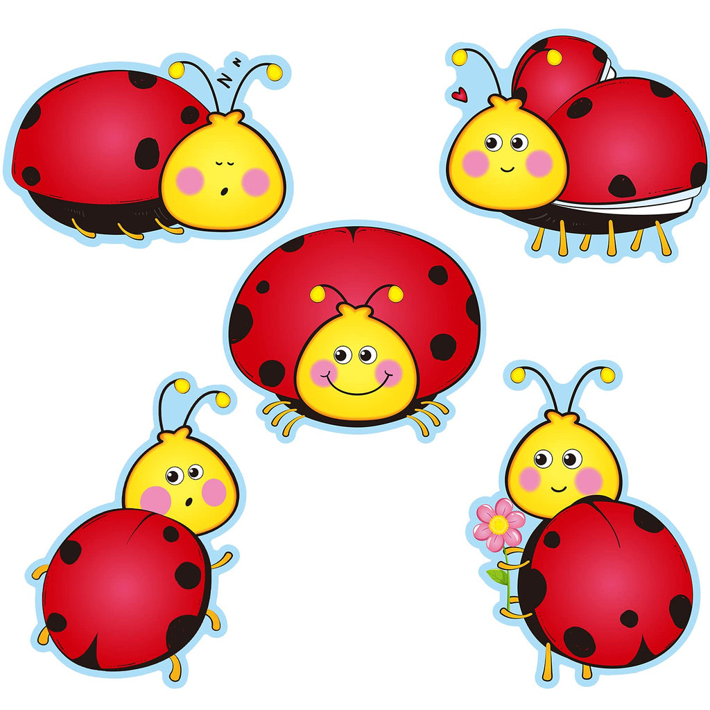 [Australia - AusPower] - 45 Pieces Colorful Ladybugs Cut-Outs, Ladybugs Accents Paper Cutouts Name Tags Labels Ladybugs Party Bulletin Board Classroom Decoration for Teacher Student Back to School Party Supply,6.7 x 5.1 Inch 