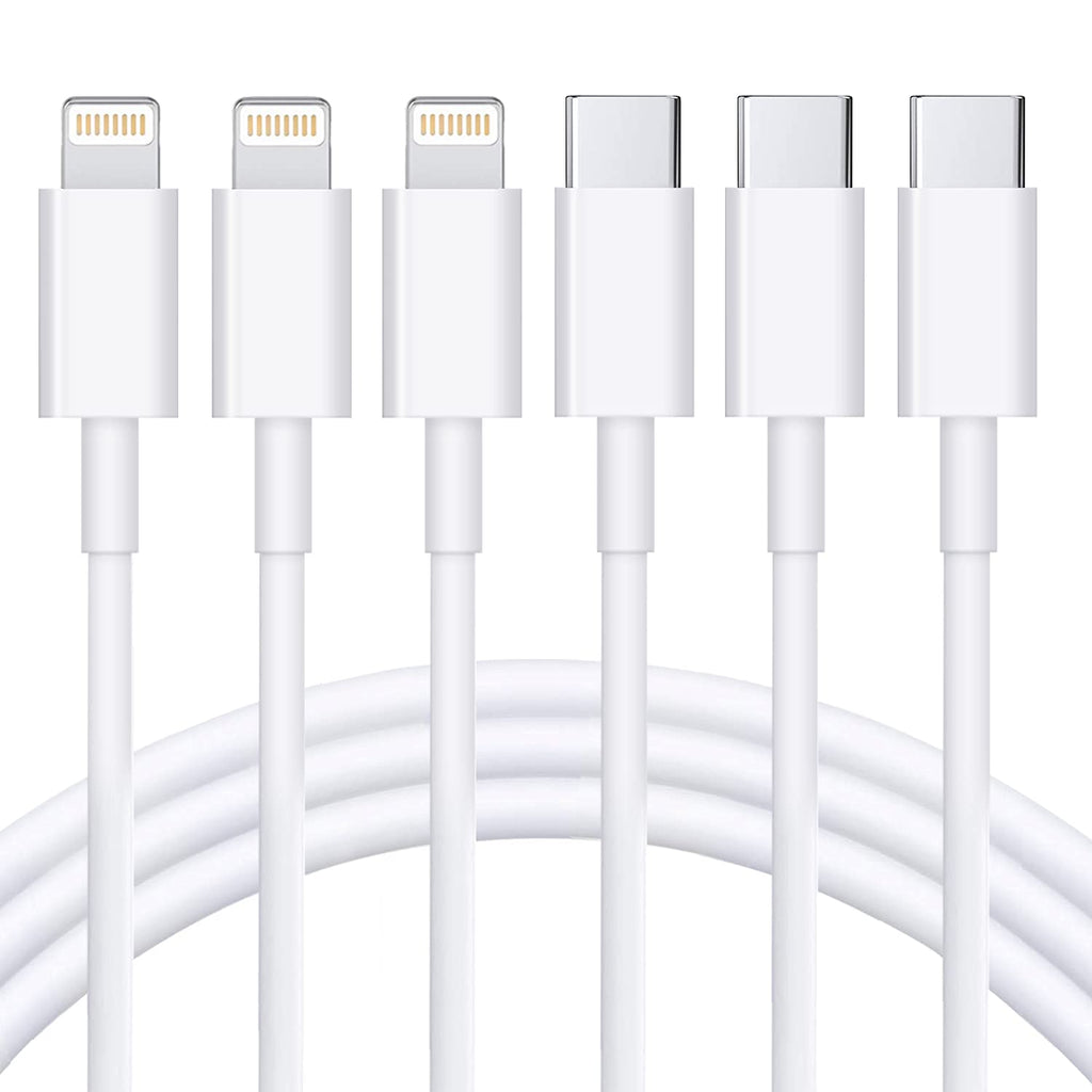 [Australia - AusPower] - USB C to Lightning Cable 3Pack 6FT [Apple MFi Certified] iPhone Fast Charger Cable USB-C Power Delivery Charging Cord for iPhone 13/12/12 PRO Max/12 Mini/11/11PRO/XS/Max/XR/X/8/8Plus/iPad, White 