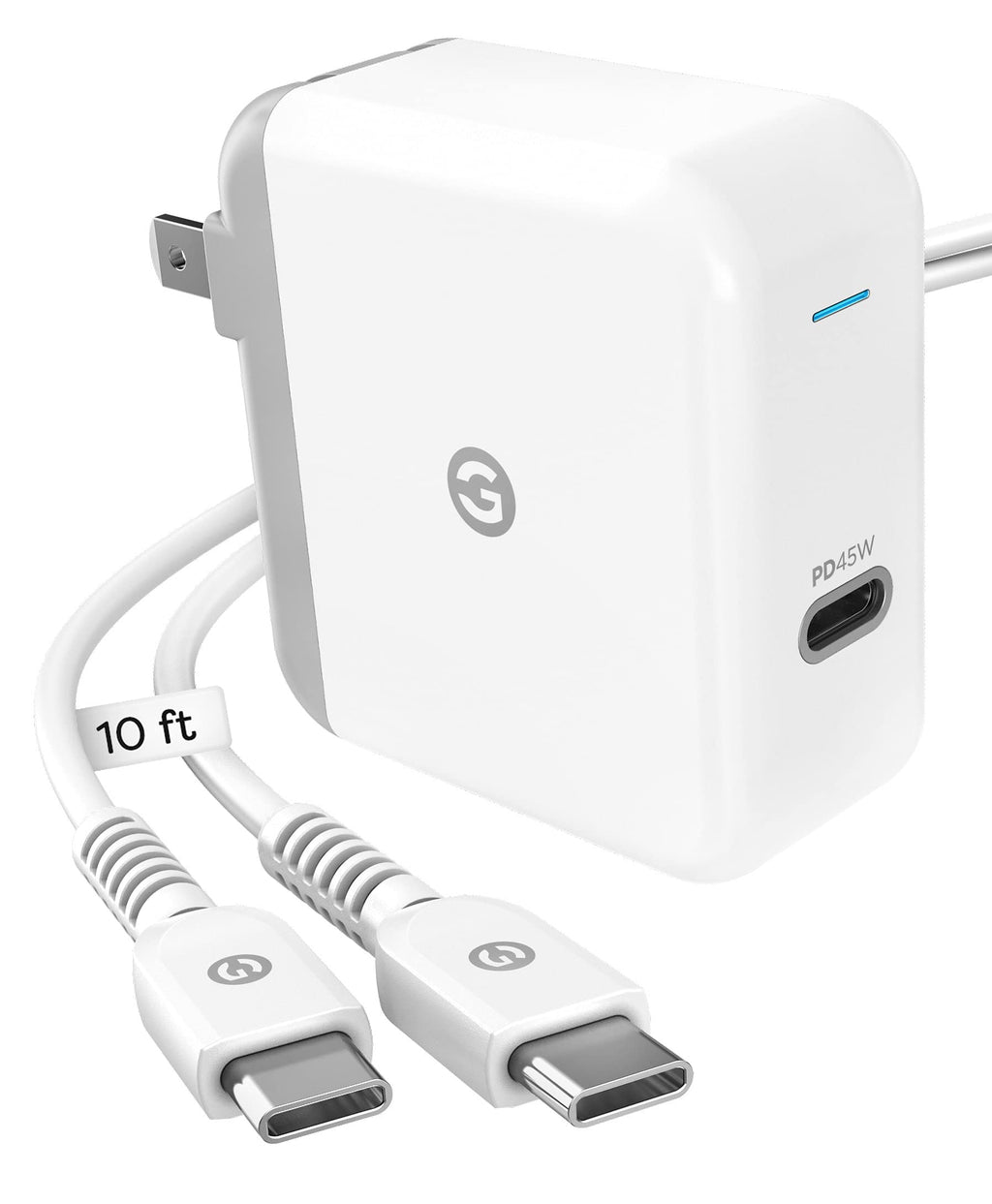 [Australia - AusPower] - Galvanox iPad Pro Charger USB-C for MacBook Air/iPad Air 4th Generation/45W Fast Charging Power Adapter with 10ft USB Type C to C Cord 