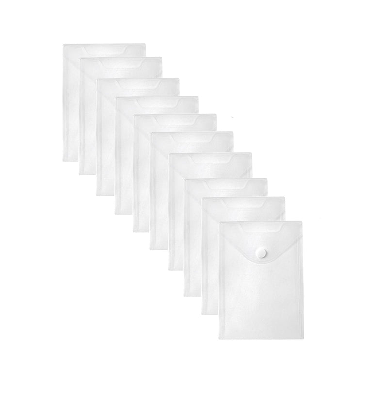 [Australia - AusPower] - YESSART 7x9 Clear Plastic Envelopes Hook Loop Closure Receipt Stickers Storage Holder 10 Pack (clear-10 pack) clear-10 pack 