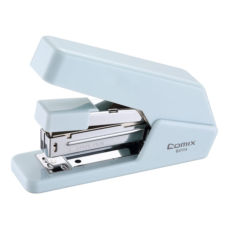 [Australia - AusPower] - Heavy Duty Stapler, Comix Office Desktop Stapler, Small Size Stapler, 20 Sheet Capacity, Easy to Load Ergonomic, Blue 