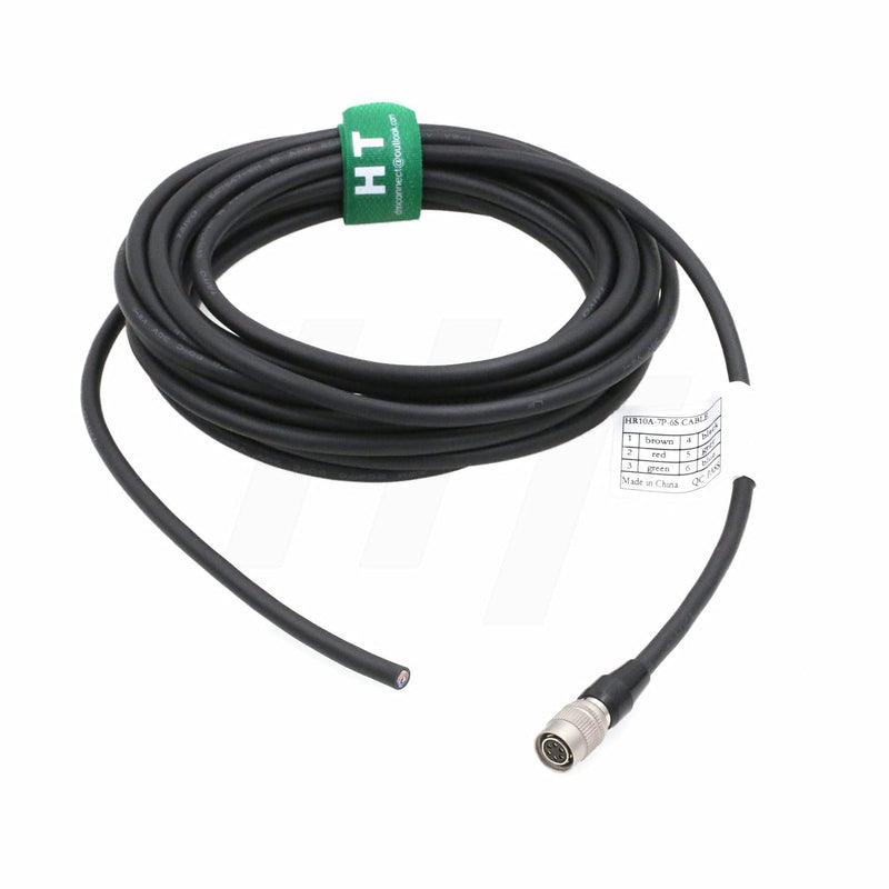 [Australia - AusPower] - HangTon Hirose 6 Pin Female HR10A-7P-6S to Open End Flying Cable Bare Wire for Basler ace Racer GigE Camera (Straight 6-pin, 3m) straight 6-pin 