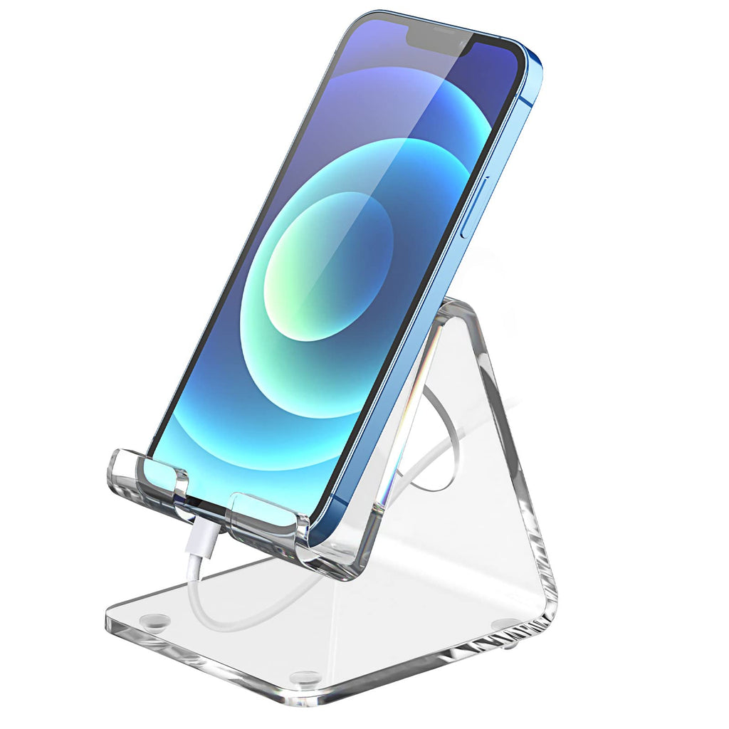 [Australia - AusPower] - DesignComfort Acrylic Cell Phone Stand , Acrylic Phone Stand for Desk,Clear Phone Stand, Dock, Cradle, Compatible with Phone 13 Pro Max Mini 11 Xr 8 SE, Android Smartphone, Pad,Desk Accessories 