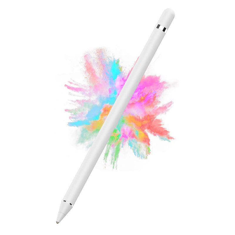 [Australia - AusPower] - Stylus Pen for iPad, iPad Pencil Compatible for iOS, Android, iPad Air/Pro/Mini 2/3/4 and More, Rechargeable Pen for Tablet (White) pen-white 