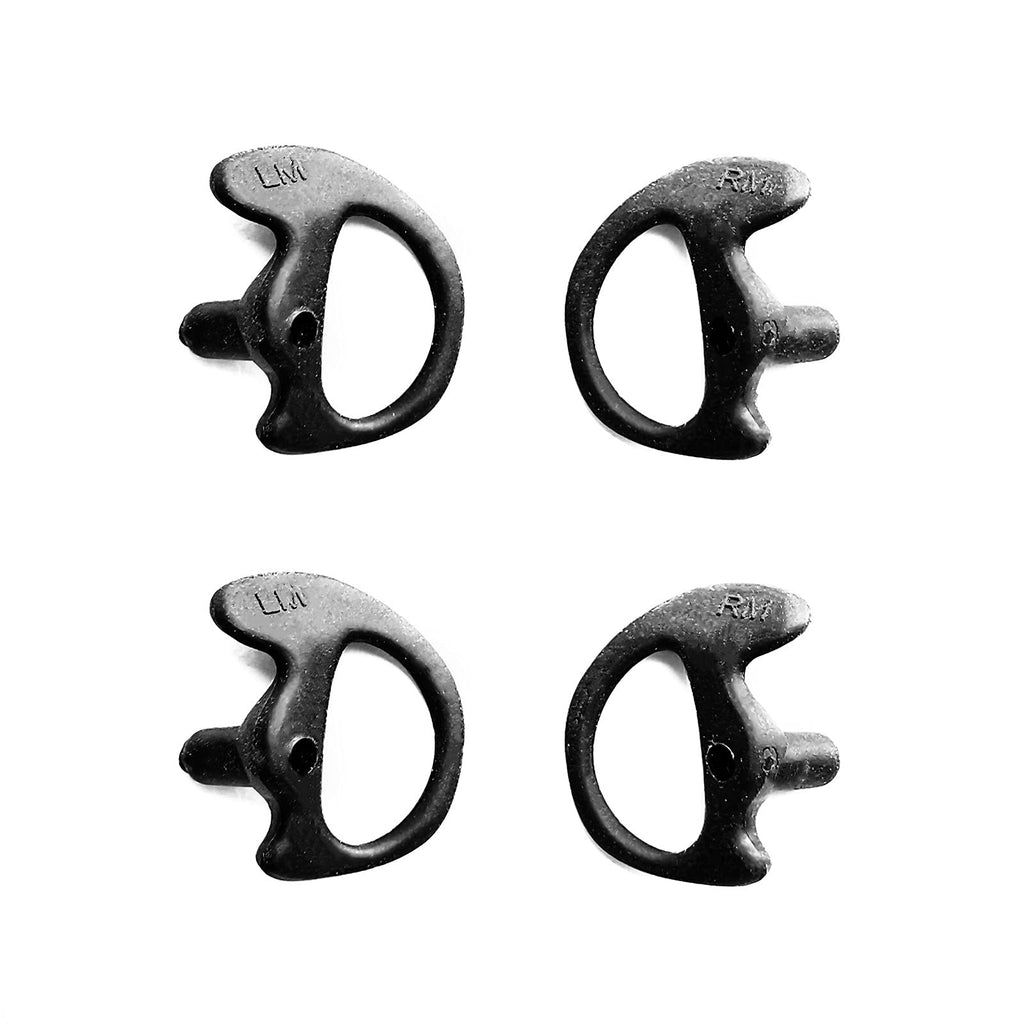 [Australia - AusPower] - RATAOK Replacement Soft Silicone Ear Mold Earplugs Compatible with Motorola Baofeng Kenwood Linton Two-Way Radio Headset(Black, 2 Pairs-Medium) Black 