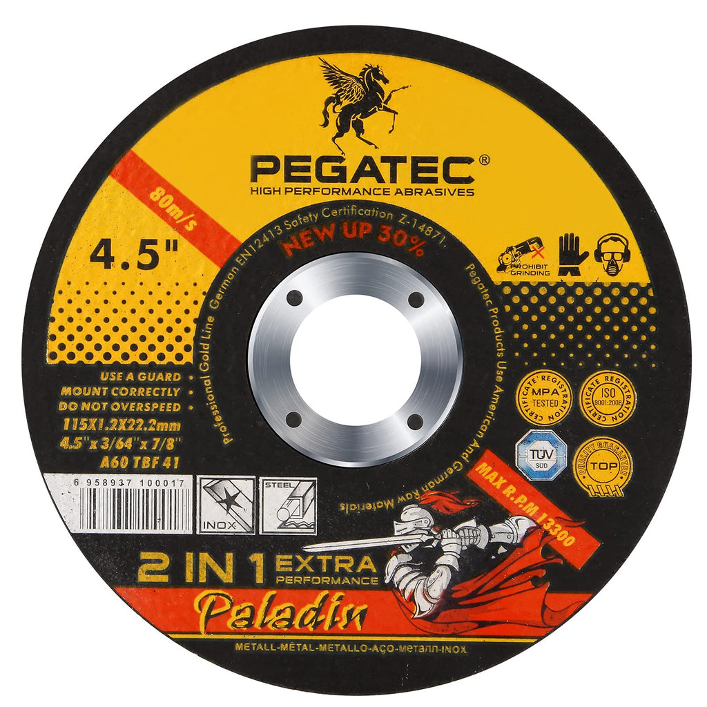 [Australia - AusPower] - PEGATEC Cutting Wheels 10 Pack, 30% Performance Up Cut Off Wheels Ultra Thin 4 1/2 x0.04x7/8 inch Cutting Disc, Super Metal & Stainless Steel Aggressive Cutting Wheel for Angle Grinder (10) 