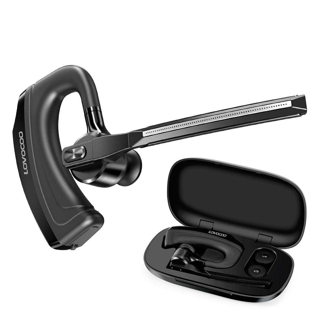 [Australia - AusPower] - Bluetooth Headset Wireless Earpiece [2021 Upgraded] CVC8.0 Dual Mic Noise Cancelling, LOVOCOO V5.0 Bluetooth Earpiece Earbud Hands-Free Earphone for iPhone Android Business Driver Trucker Office 