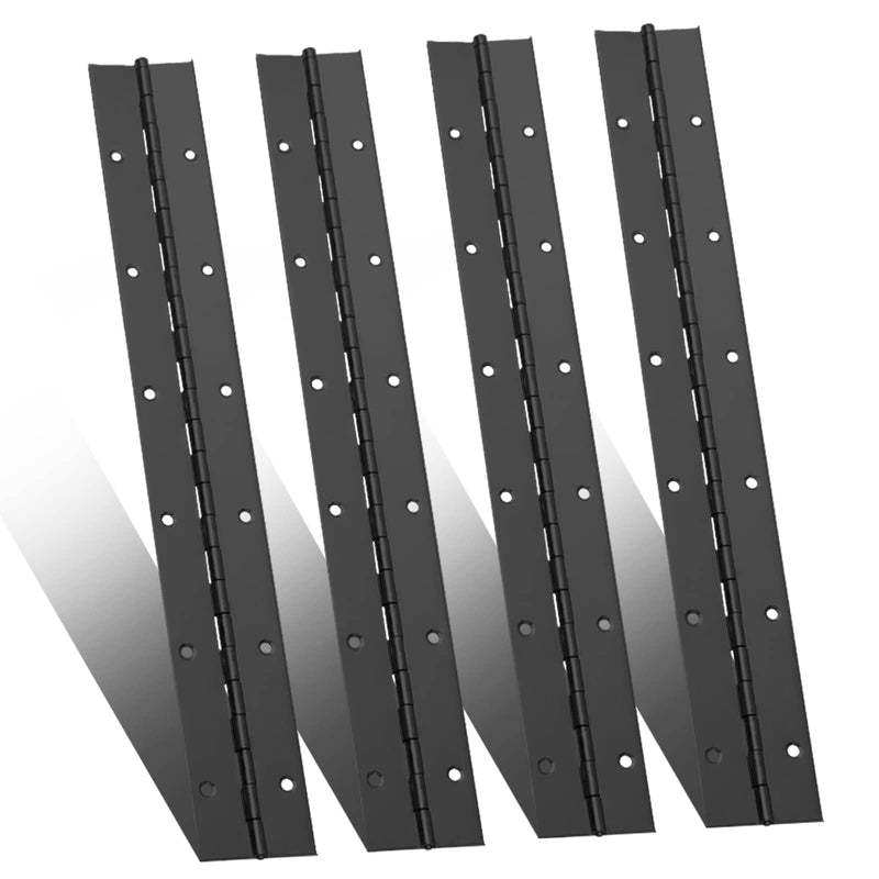 [Australia - AusPower] - EPHECH 4PCS 12Inch Black Continuous &Piano Hinge, Heavy Duty Stainless Steel 304 Continuous Hinges Piano Boat Hinges, 0.04" Thickness Folding Cabinet Door Butt Hinge 