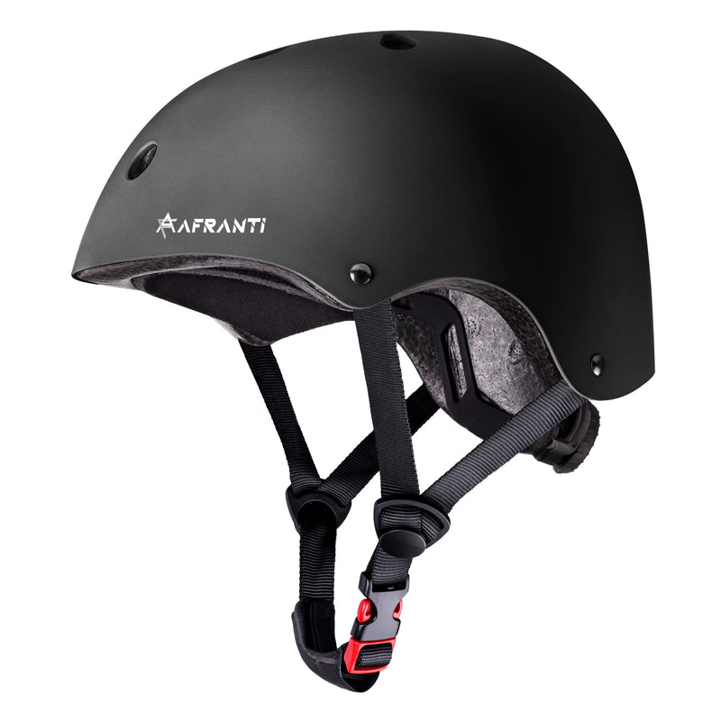 [Australia - AusPower] - Afranti Bike Helmet Toddler Helmet 19.6"-24" Adjustable Helmet for Kids Age 4 and Older Skateboard Helmet CPSC Certified Youth Helmet for Bicycle Roller Scooter & Inline Skating Black S (50cm-54cm / 19.6"-21.2") 