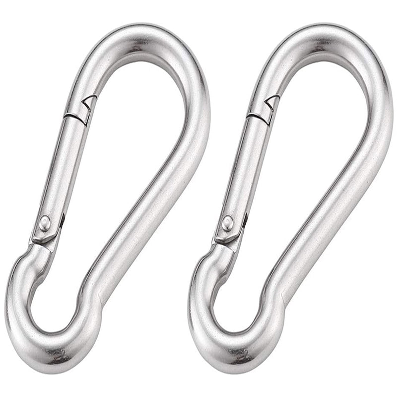 [Australia - AusPower] - 4 Inch Spring Snap Hook 304 Stainless Steel Quick Link Lock Fastner Hook for Boating and Heavy Duty Use, 400 lbs Maximum Capacity, 2 Pcs 