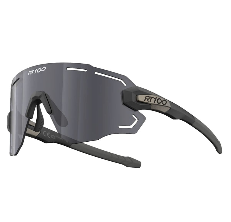 [Australia - AusPower] - RIDE YOUR WAY RT100 Professional wrap around Frameless Cycling Sunglasses for Men and Women Black Alu. Grey-smoke 