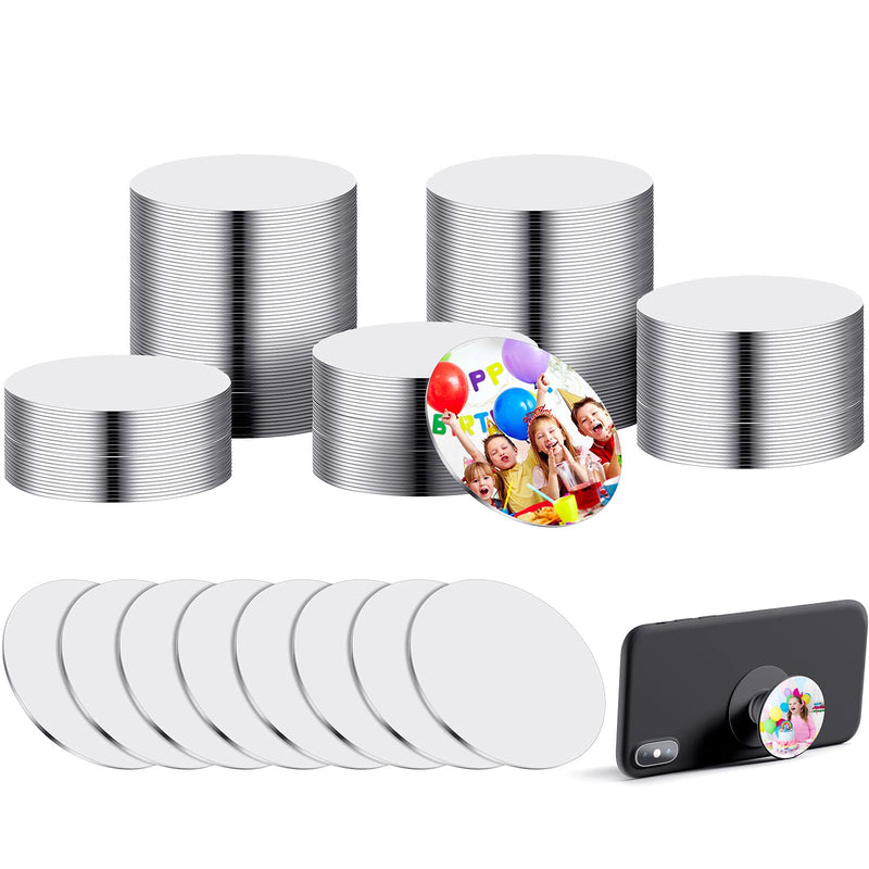 [Australia - AusPower] - Hotop 1.5 Inch Sublimation Blank Aluminum Stickers for Collapsible Phone Holders, Round Sublimation Aluminum Sheets Aluminum Board Heat Transfer for Custom Personalized Sublimation Photo 50 Pieces 