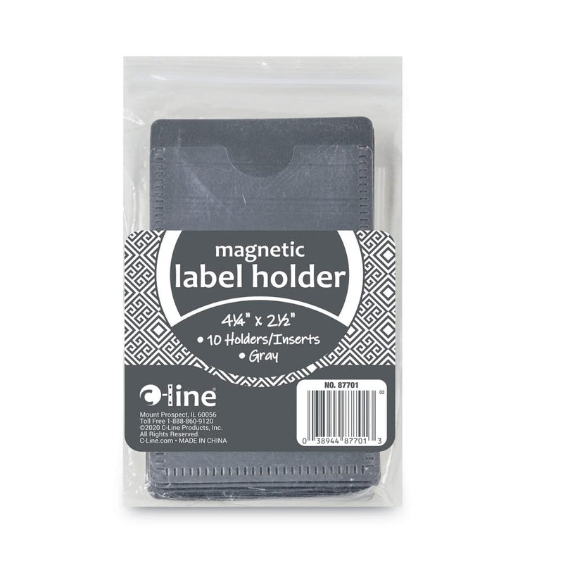 [Australia - AusPower] - C-Line Slap 'N Go Magnetic Holders, Side Load, 4-1/4 x 2-1/2, Gray, Pack of 10 
