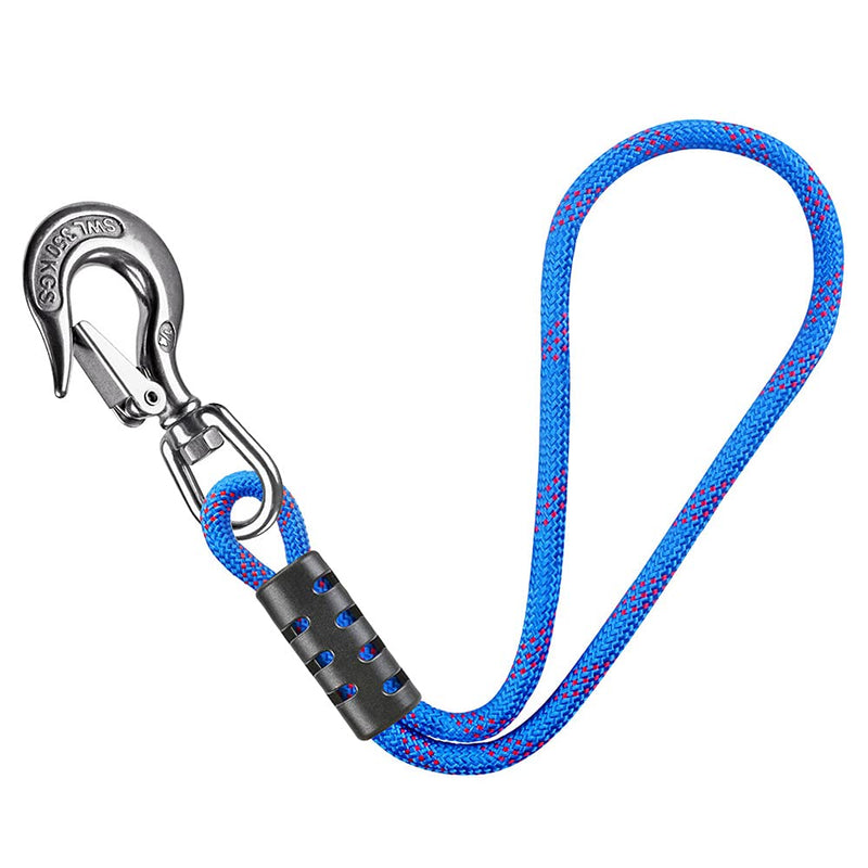 [Australia - AusPower] - Dolibest Tow Rope Quick Connector for Tubing Tow Rope for Tubing Boat Tow Harness Tube Tow Rope for Boating Ski Ropes for Watersports for Tubing with Stainless Steel Hook（360° Rotate） 20inch Blue Not floatable 