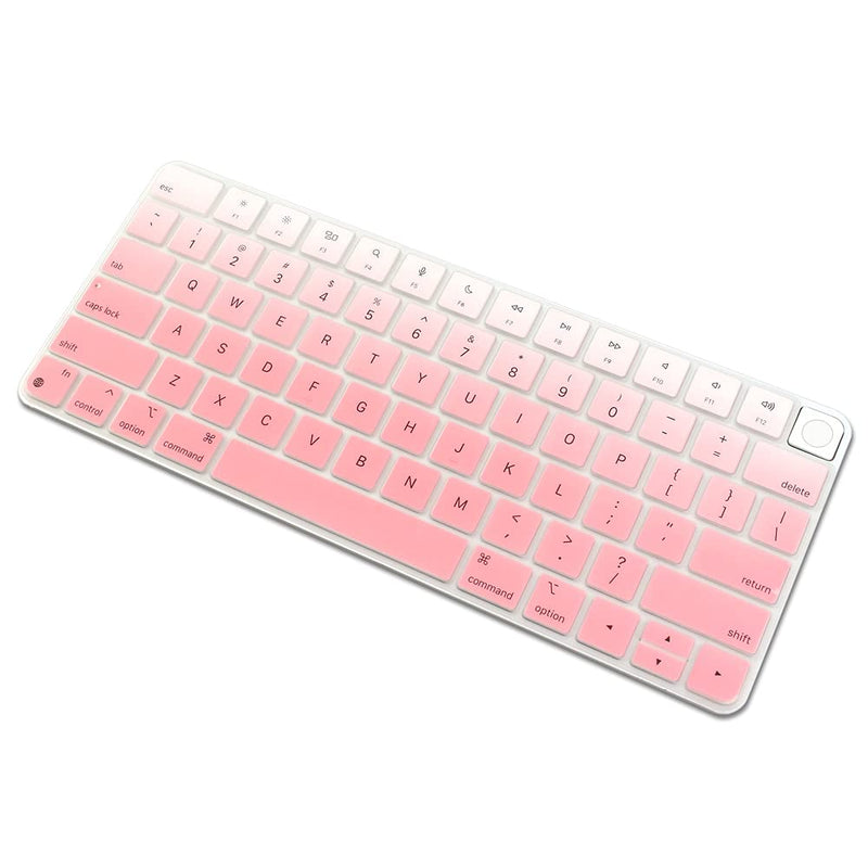 [Australia - AusPower] - ProElife Keyboard Cover Skin for Apple Magic Keyboard 3 (with Touch ID, Model: A2449, for 2021 iMac 24'' & 2022 Mac Studio with Silicon Chip) Accessories Ultra Thin Silicone Protector (Ombre Pink) Ombre Pink 
