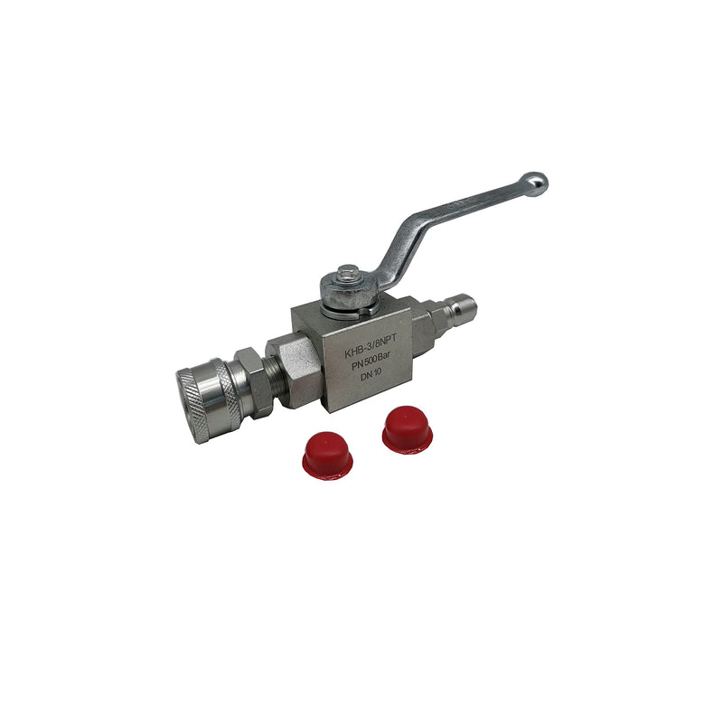 [Australia - AusPower] - KHB-3/8NPT Hydraulic Ball Valve 7250 PSI High Pressure 2 Way 3/8 "NPT KHB Shut-Off Ball Valve With 3/8 Quick Connect Plug 