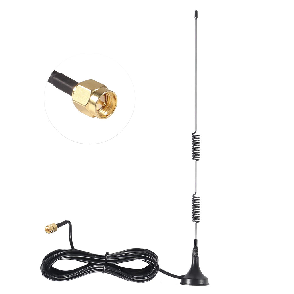 [Australia - AusPower] - Dual Band 136-174MHz 400-470MHz 8dBi SMA Male Antenna Magnetic Base Antenna Handheld Two Way Radio Compatible with Ham Radio Walkie Talkie Icom Yaesu Vertex Standard Horizon Marine VHF Radio 