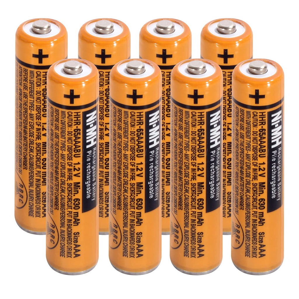 [Australia - AusPower] - NI-MH AAA Rechargeable Battery 1.2V 630mah 8-Pack AAA Batteries for Panasonic Cordless Phones, Remote Controls, Electronics 
